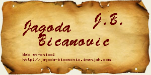Jagoda Bicanović vizit kartica